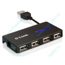 Карманный USB 2.0 концентратор D-Link DUB-104 в Рязани, USB хаб DLink DUB104 (Рязань)