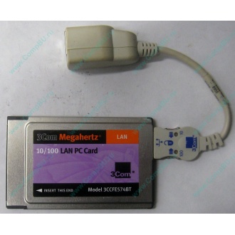 Сетевая карта для ноутбука 3COM Mehahertz 3CCFE574BT (PCMCIA) - Рязань